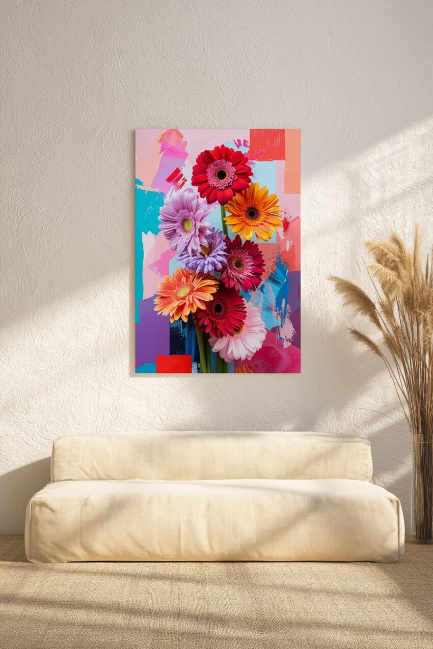 Fotografie Poster Gerbera bunt farbig florales Motiv