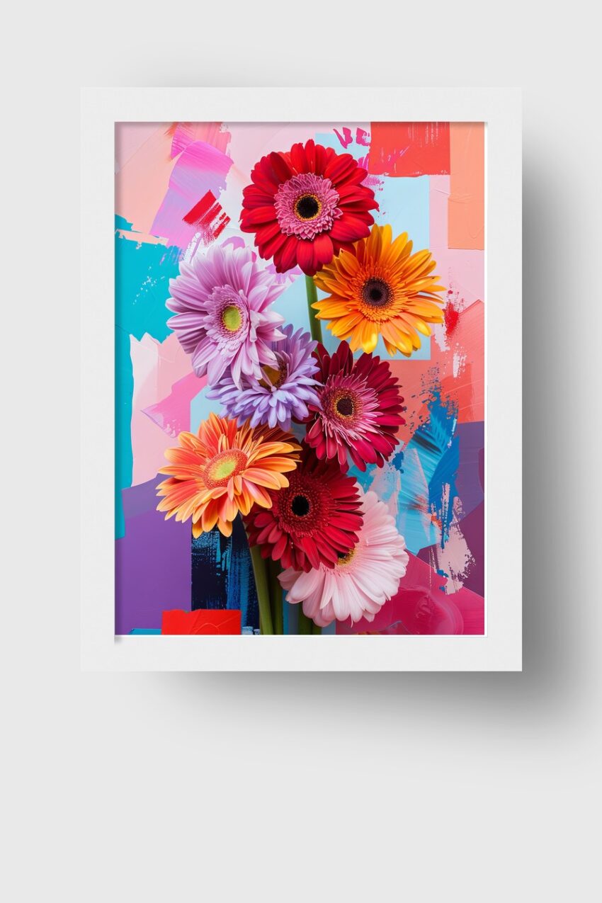 Fotografie Poster Gerbera bunt farbig florales Motiv