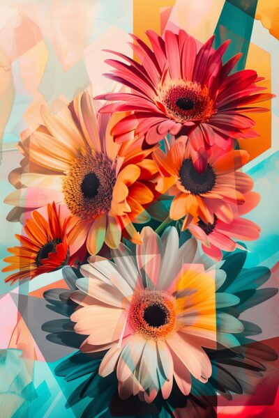 Gerbera Collage Poster
