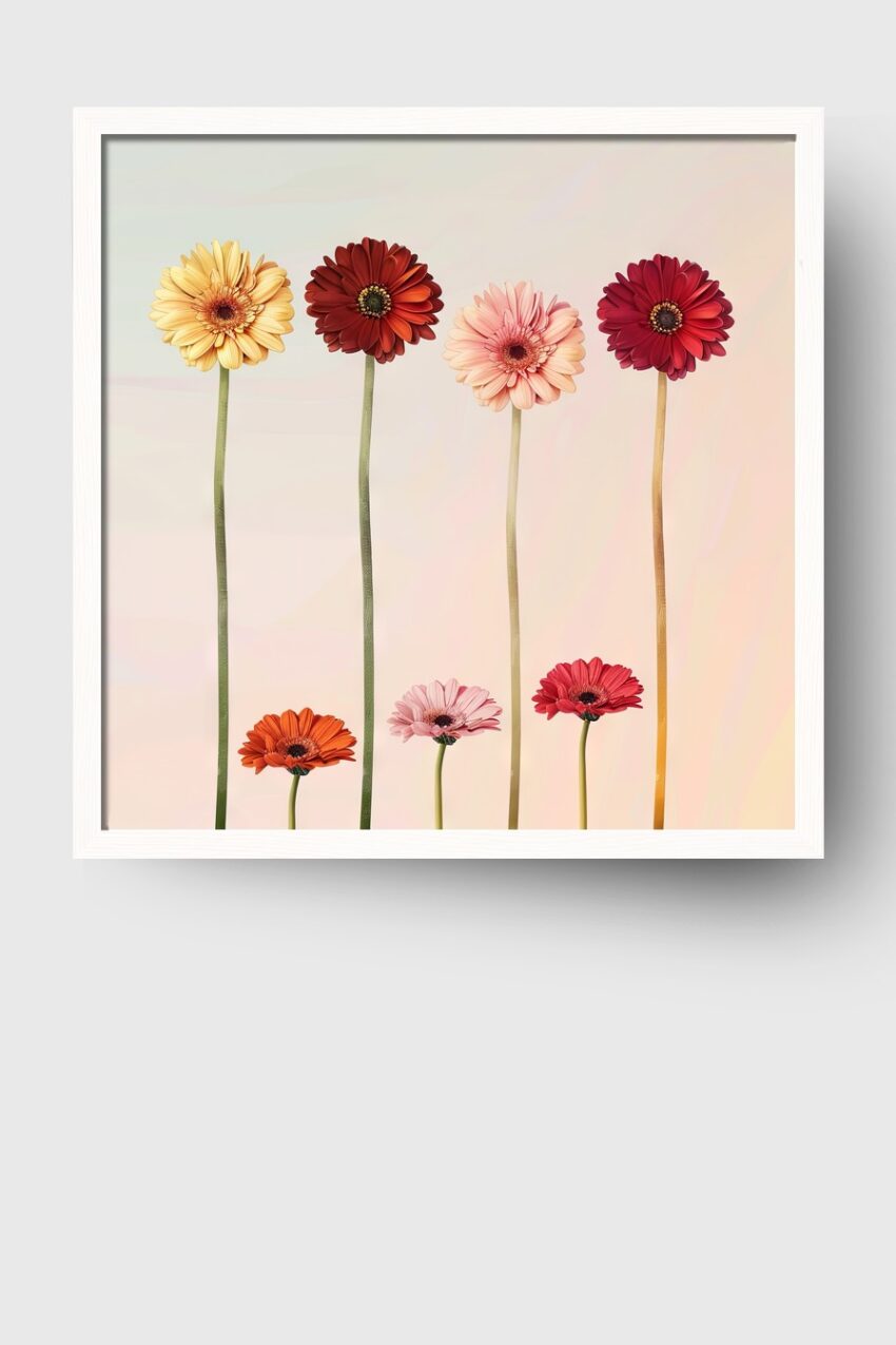 Fotografie Poster Gerbera bunt pastel
