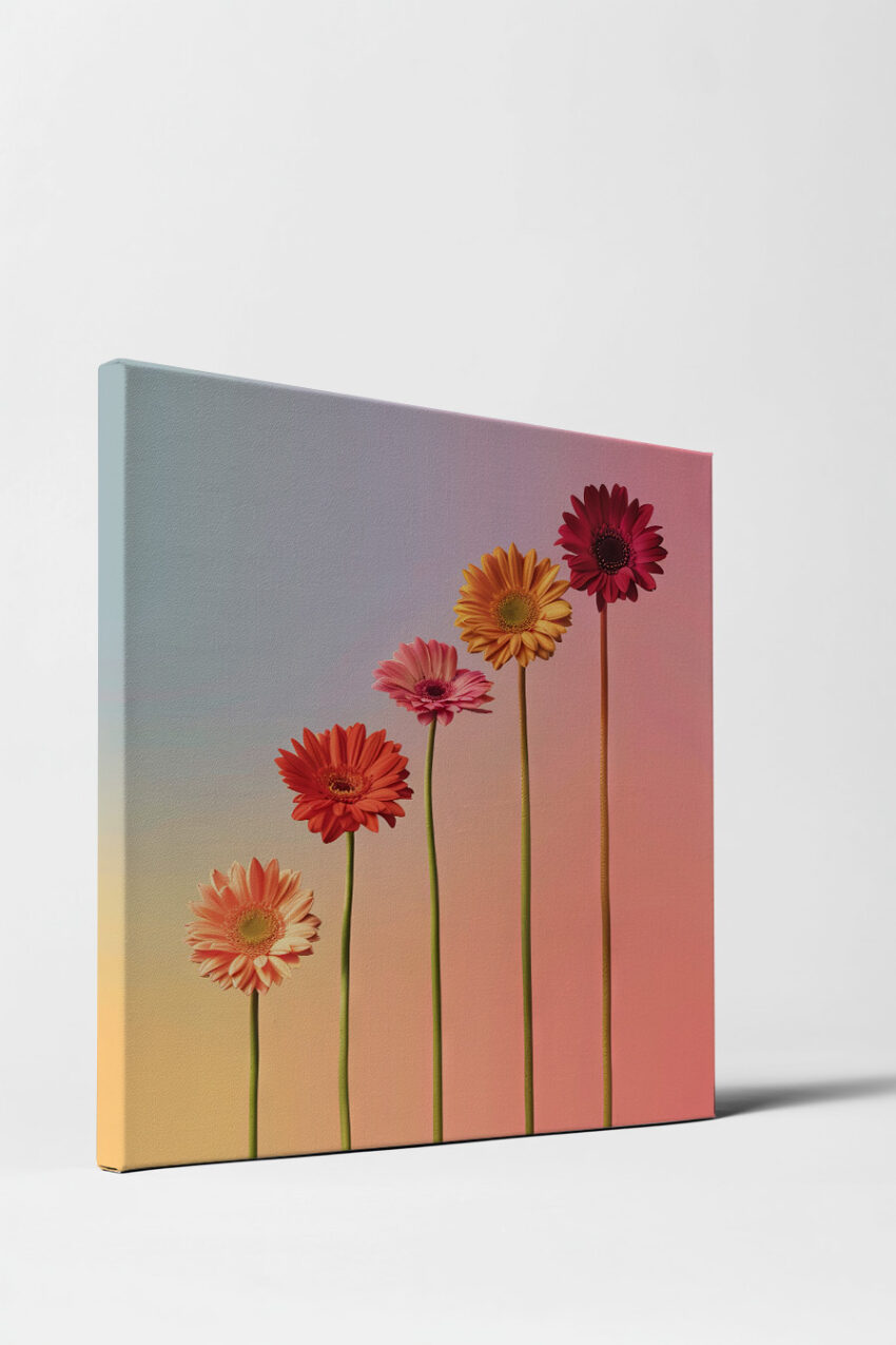 Fotografie Poster Gerbera bunt farbig