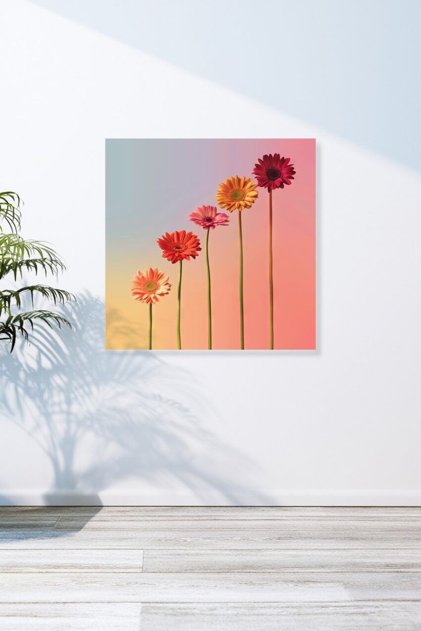 Fotografie Poster Gerbera bunt farbig