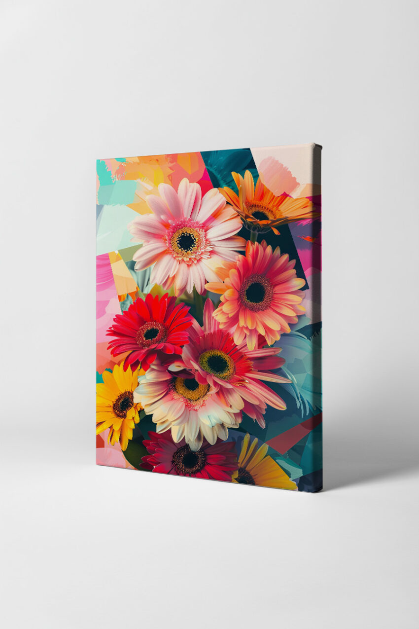 Fotografie Poster Gerbera bunt farbenfroh Sommer
