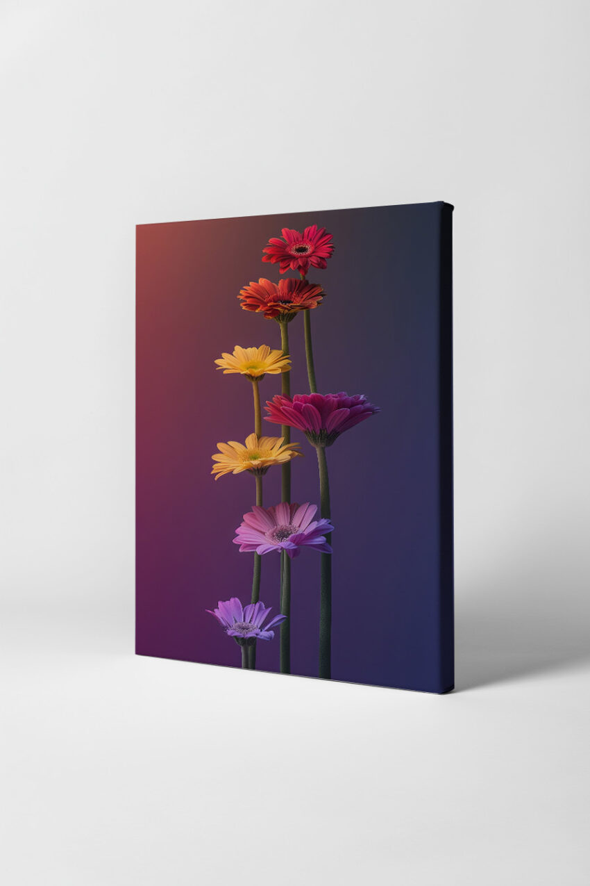 Fotografie Poster Gerbera bunt farbig violett orange