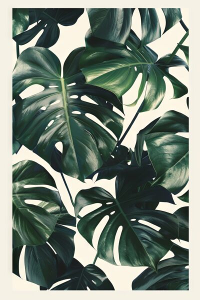 Monstera Blätter dunkelgrün Poster