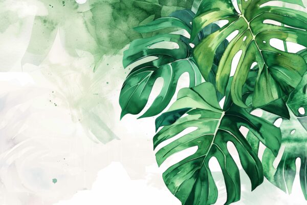 Monstera Aquarell Gerahmt