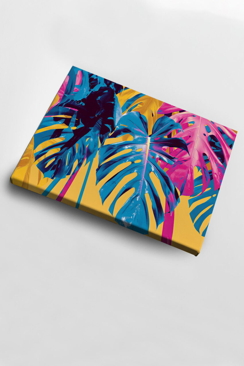 Grafik Poster Monstera bunt farbig Blätter