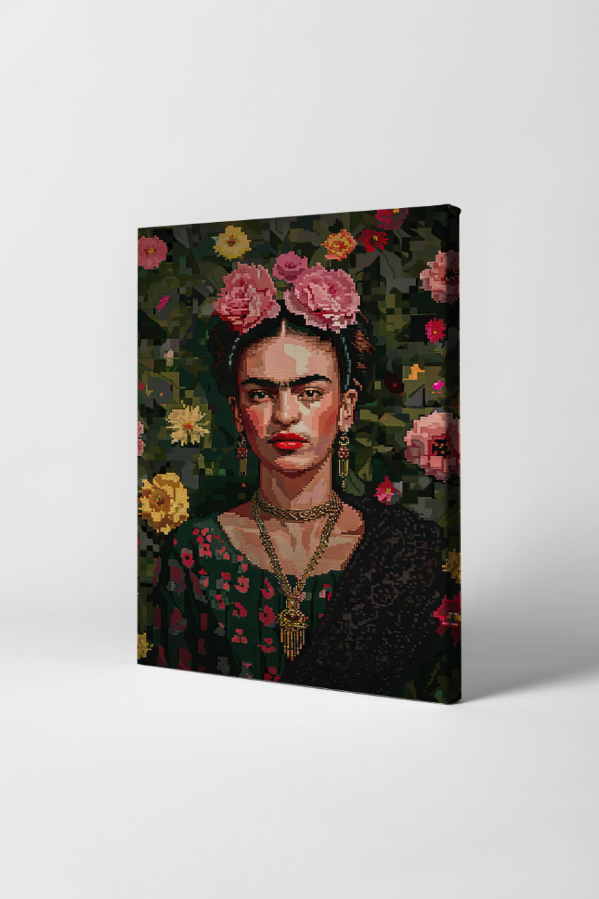 Digitale Kunst Poster Frida Kahlo Portrait digital stilisiert