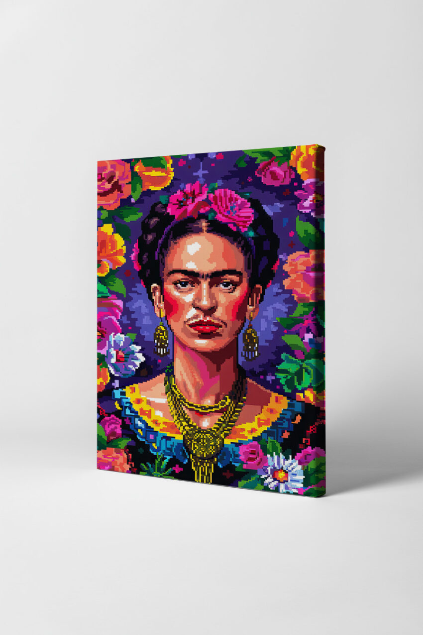 Digitale Kunst Poster Frida Kahlo bunt Portrait