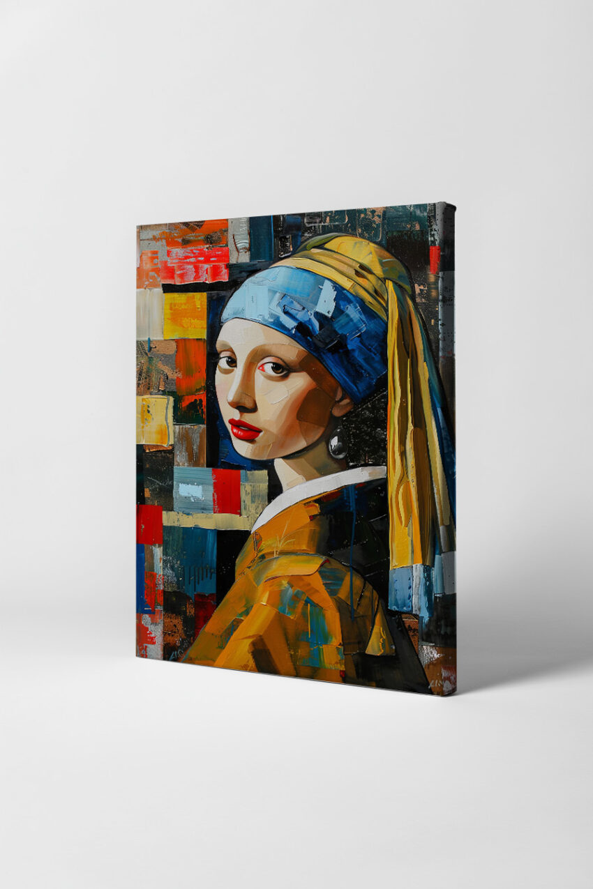 Digitale Kunst Poster Mädchen Perlenohrring modern bunt