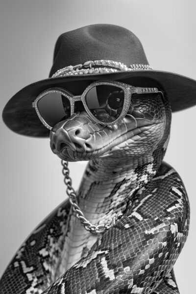 Schlange mit Hut Poster