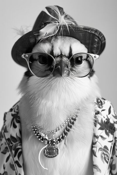 Falke mit Hut Gerahmt