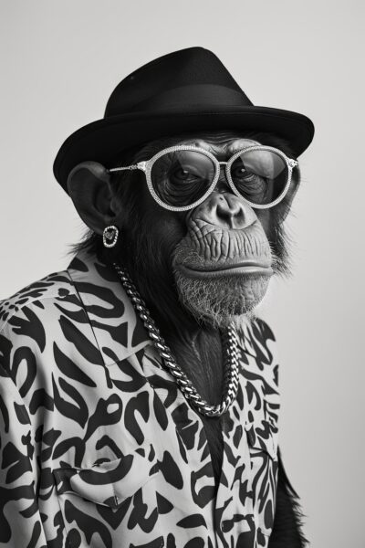 Schimpanse mit Kette Poster