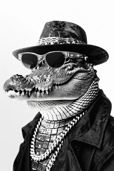 Krokodil Sonnenbrille Leinwandbild