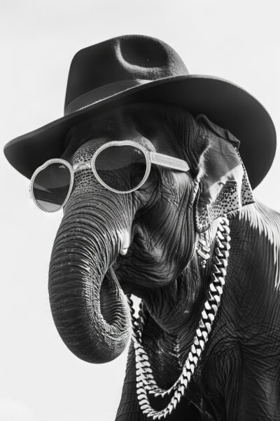 Elefant mit Sonnenbrille Leinwandbild