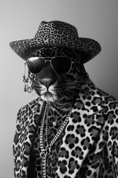 Leopard Schmuck Gerahmt