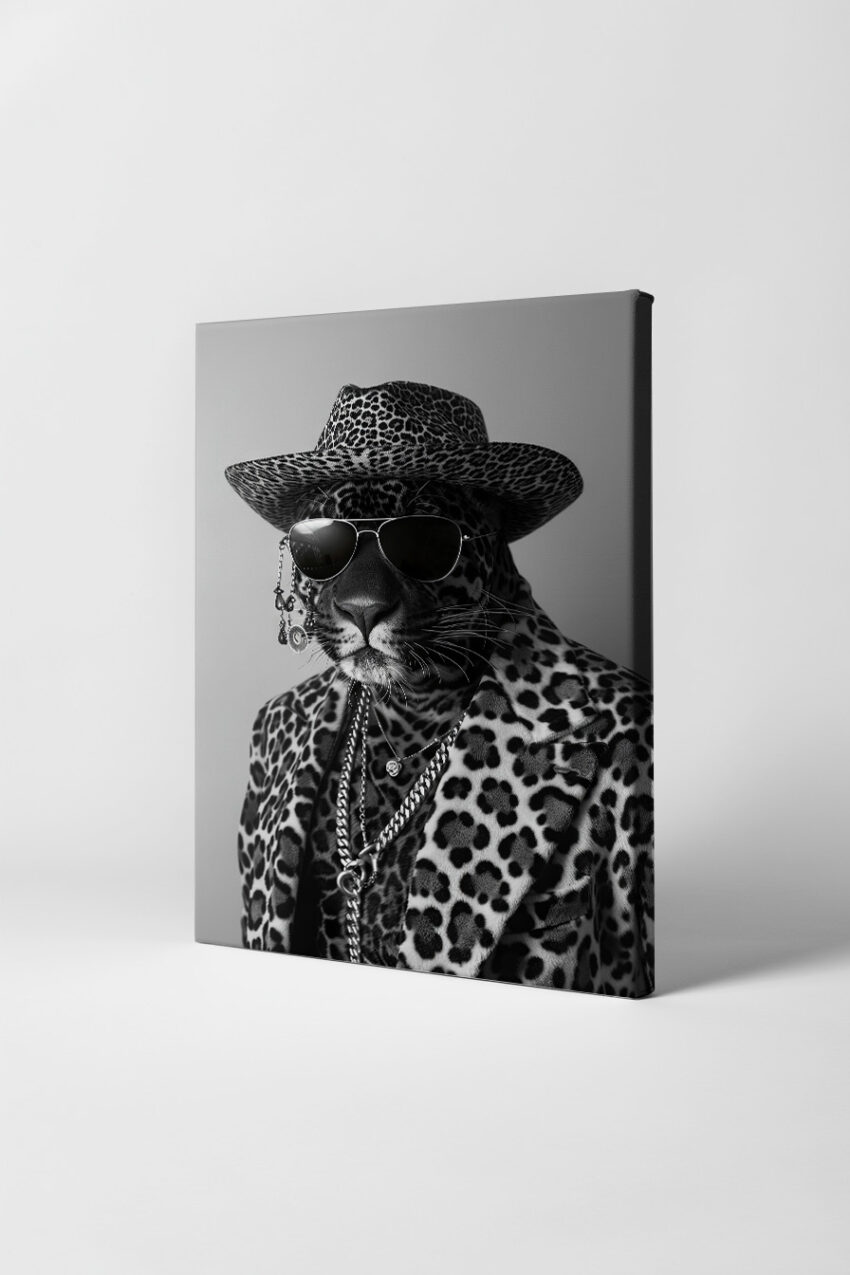 Fotografie Poster Leopard Schmuck schwarz-weiß