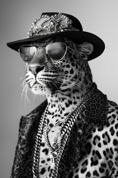 Leopard Sonnenbrille Gerahmt