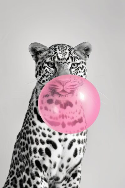 Leopard Bubblegum Gerahmt
