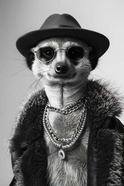 Erdmännchen mit Hut Gerahmt