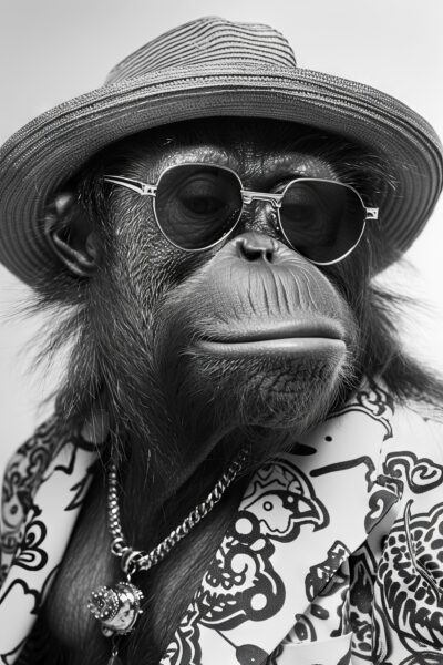 Schimpanse Sonnenbrille Leinwandbild