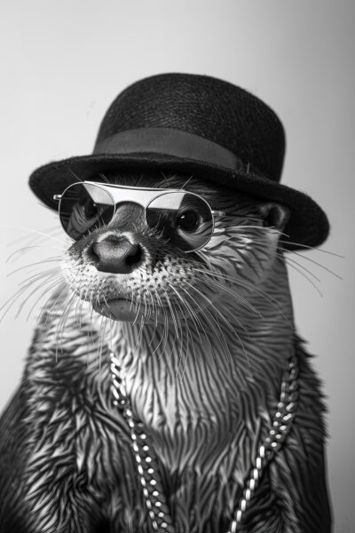 Otter mit Sonnenbrille Leinwandbild