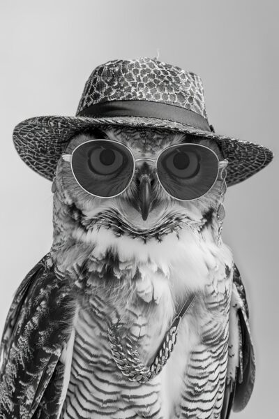 Eule mit Hut Leinwandbild