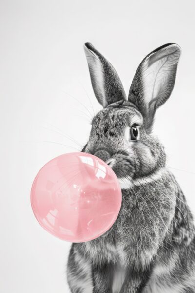 Kaninchen Kaugummi Leinwandbild