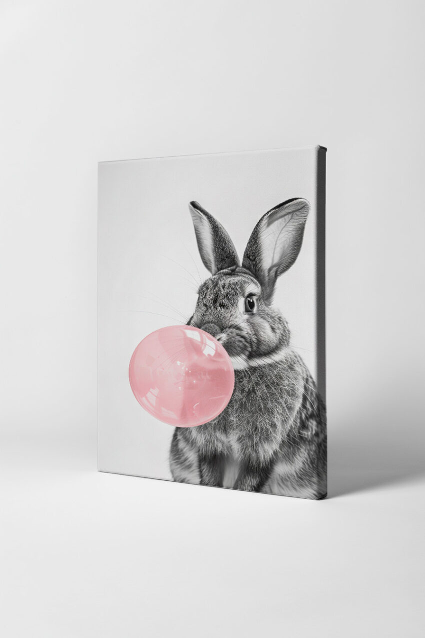 Fotografie Poster Kaninchen Kaugummi rosa