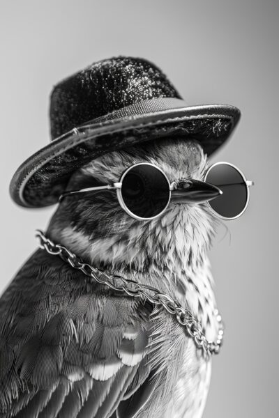 Vogel Sonnenbrille Hut Poster