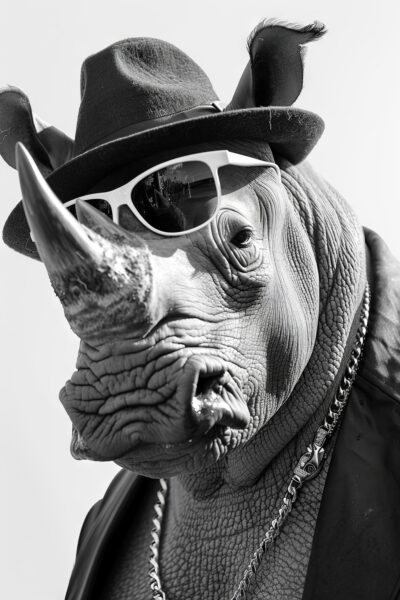 Nashorn Sonnenbrille Leinwandbild