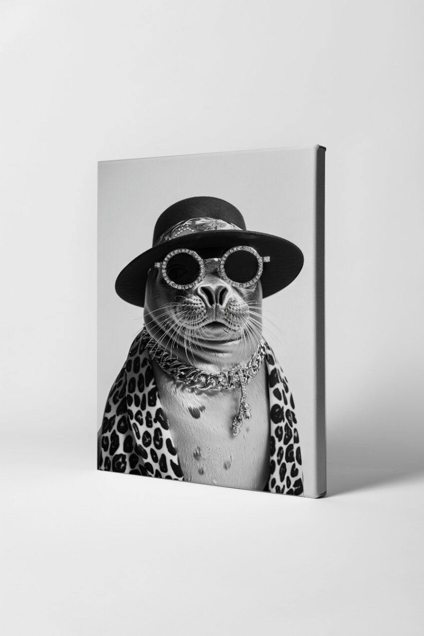 Fotografie Poster Robbe Sonnenbrille schwarz-weiß