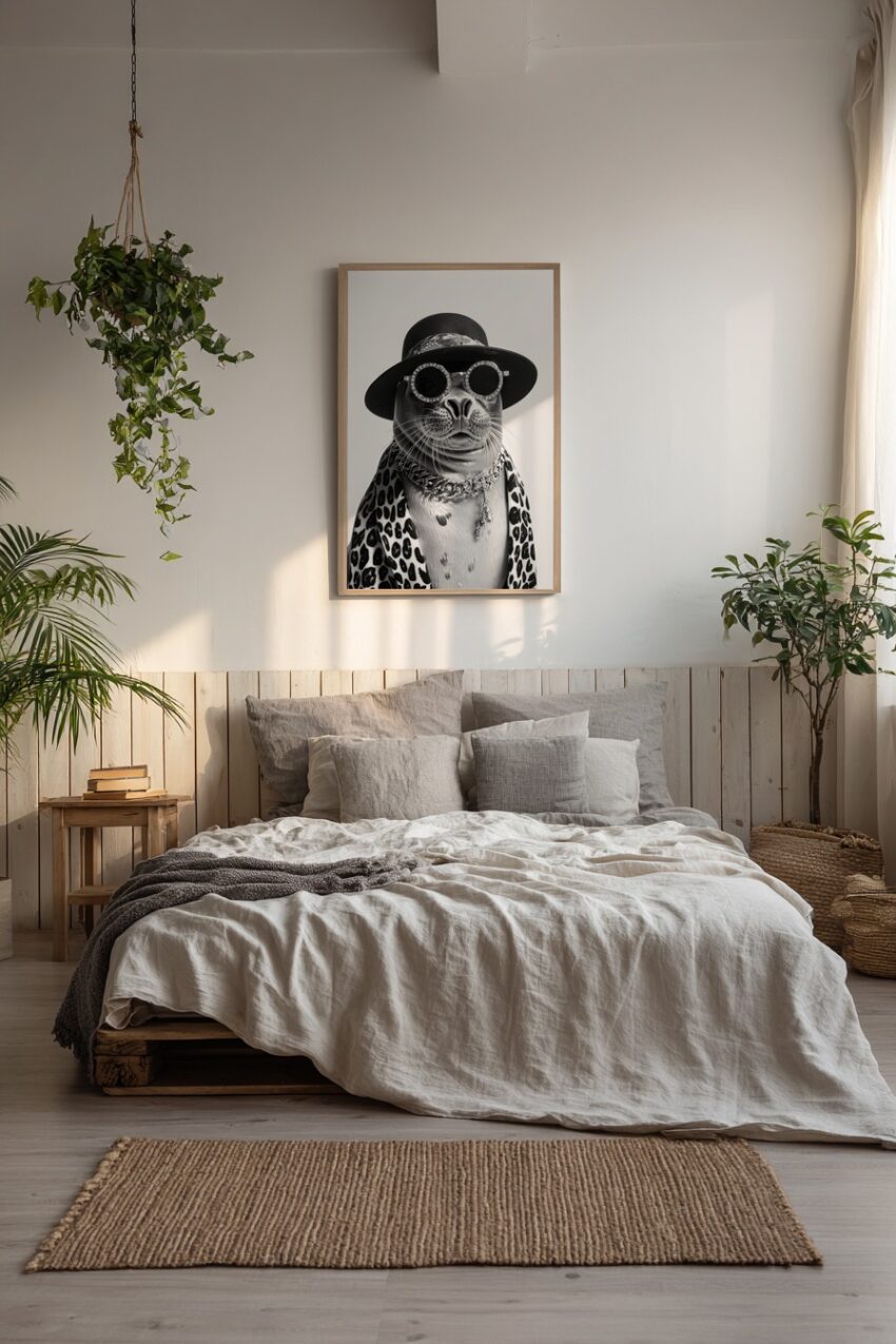 Fotografie Poster Robbe Sonnenbrille schwarz-weiß