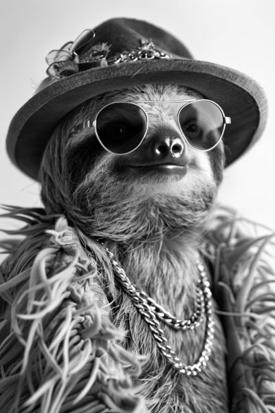 Faultier mit Brille Gerahmt