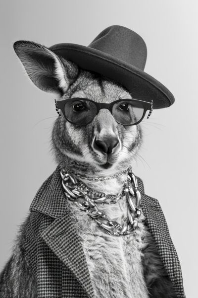 Känguru mit Kette Poster