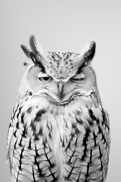 Eule Porträt Gerahmt