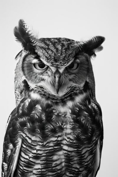 Eule Schwarz-Weiß Poster