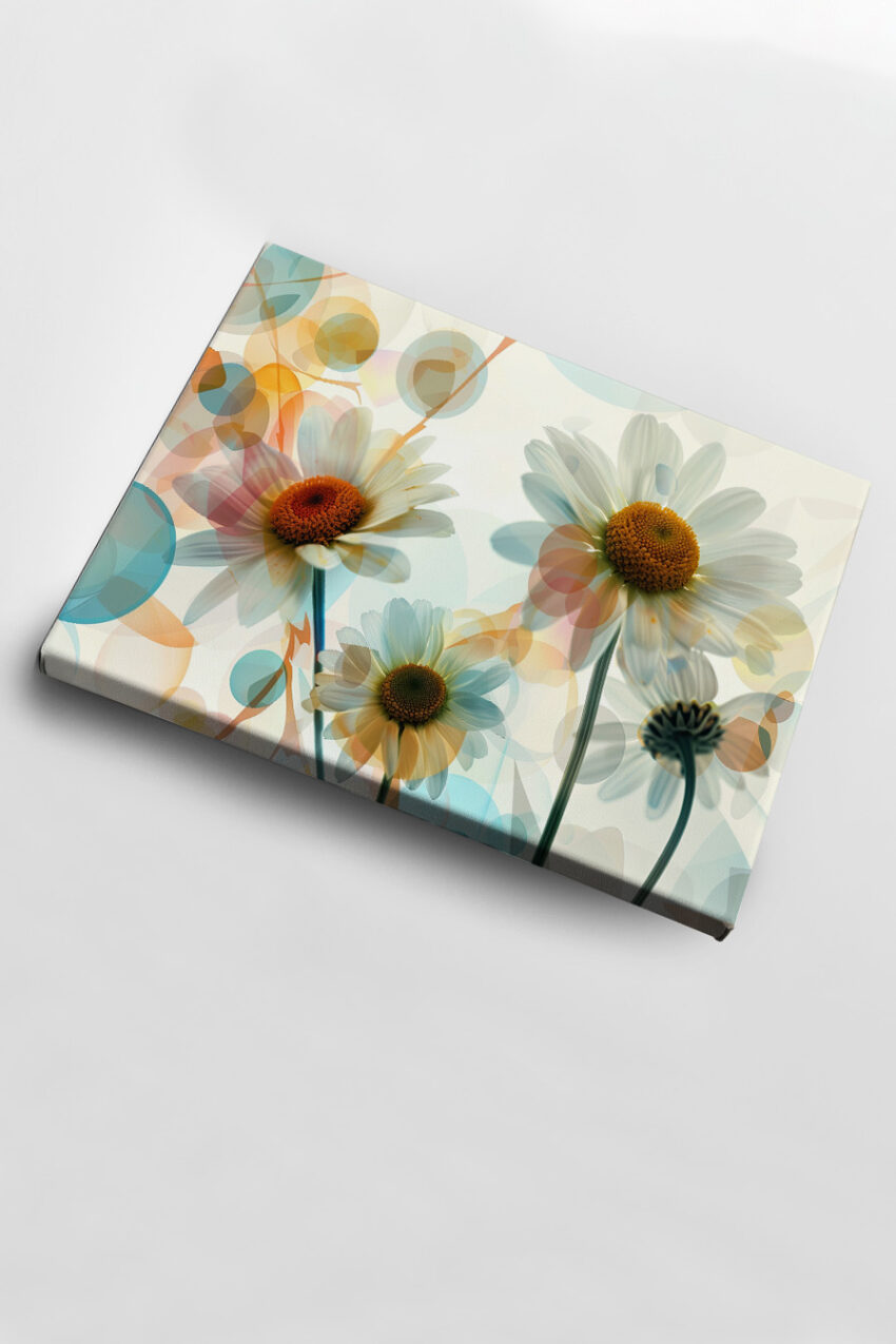 Digitale Kunst Poster Gänseblümchen bunt transparent