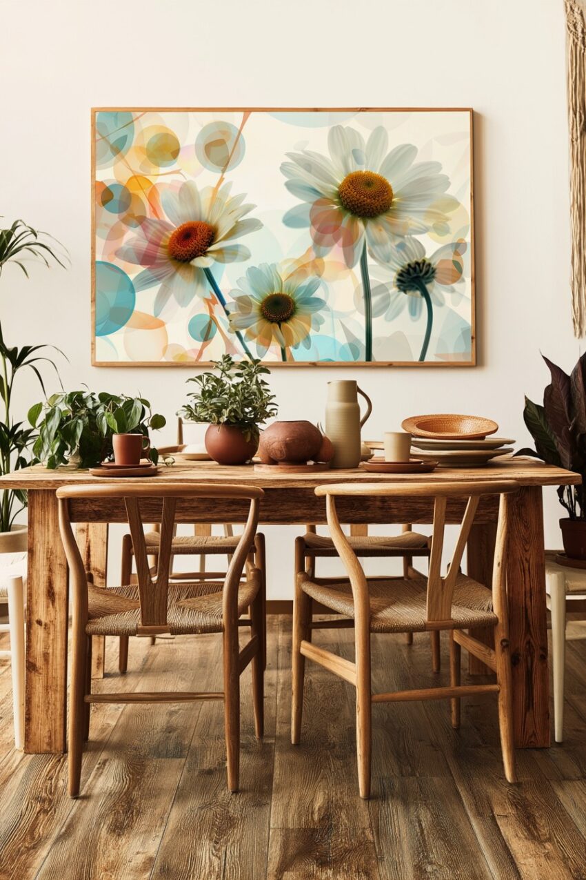 Digitale Kunst Poster Gänseblümchen bunt transparent