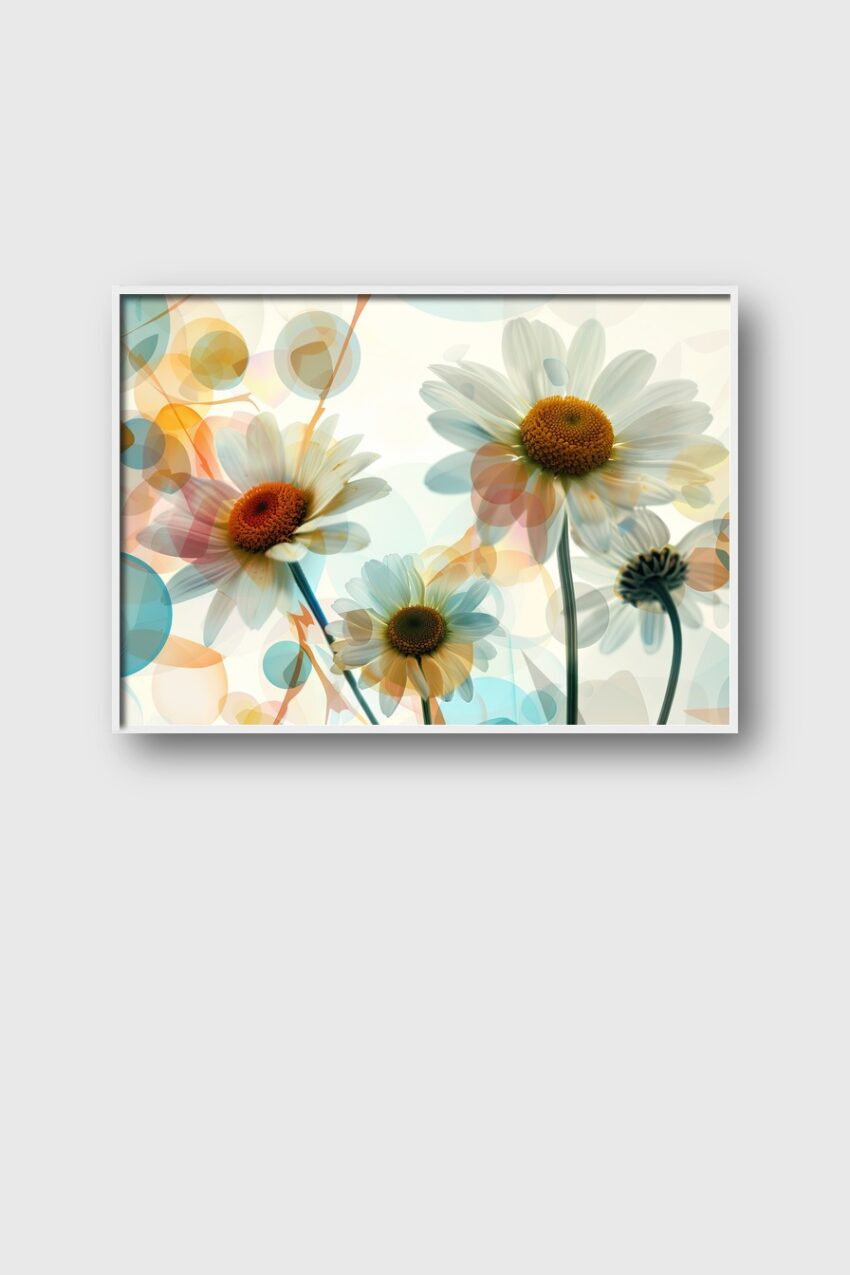 Digitale Kunst Poster Gänseblümchen bunt transparent