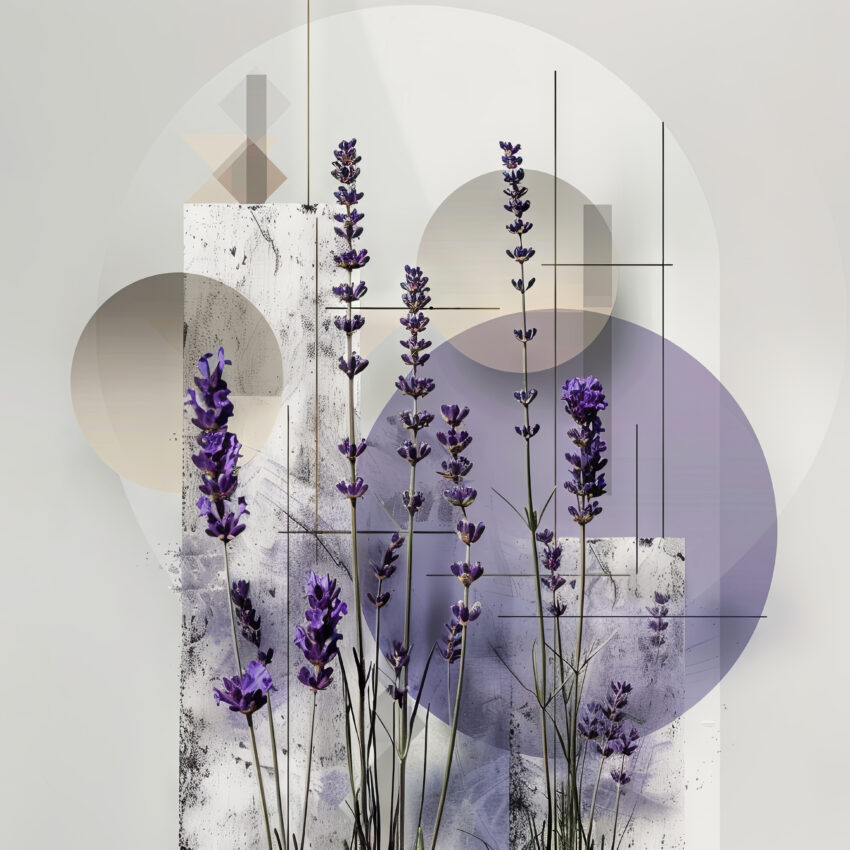 Grafik Poster Lavendel minimalistisch violett beige