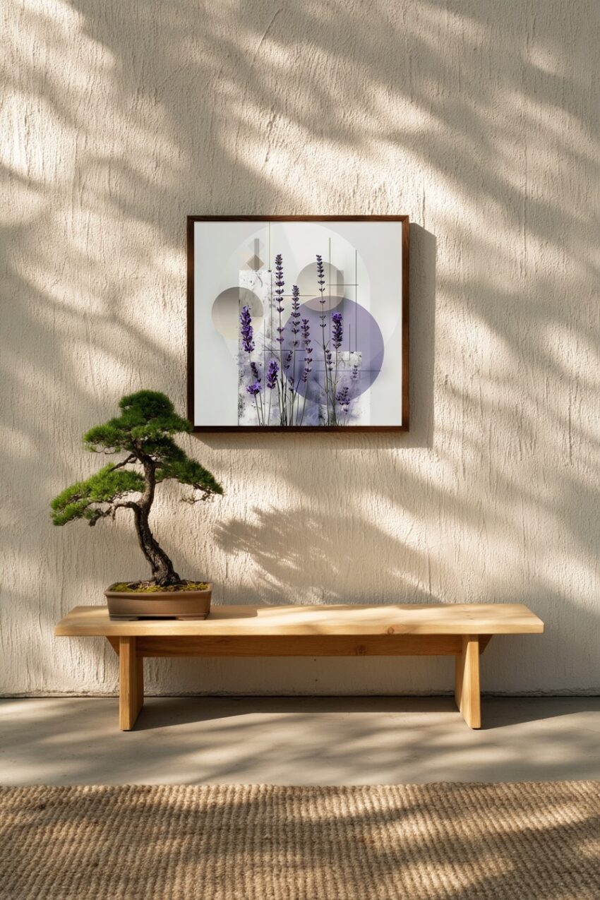 Grafik Poster Lavendel minimalistisch violett beige