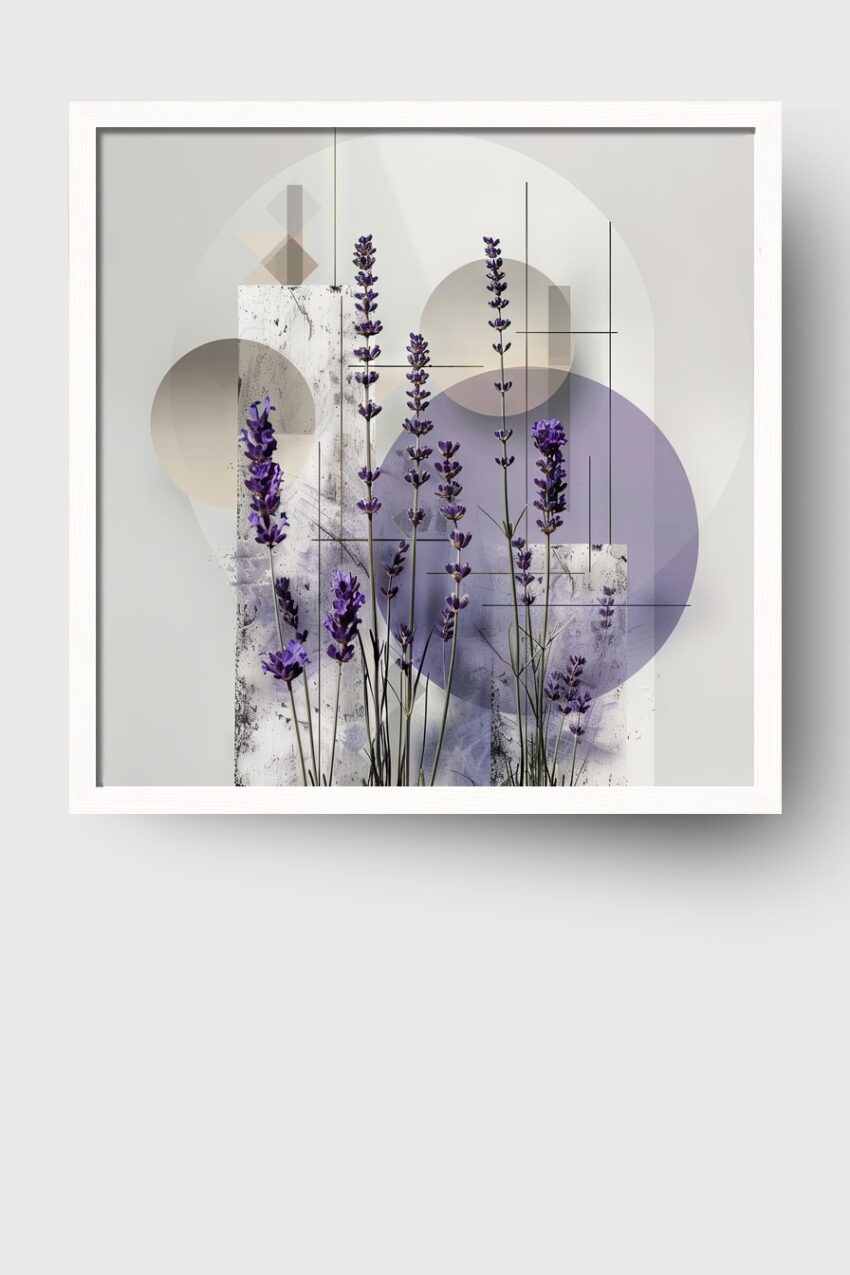 Grafik Poster Lavendel minimalistisch violett beige