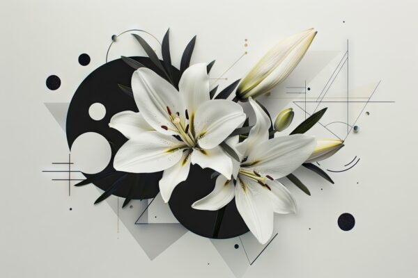 Weiße Lilien Gerahmt