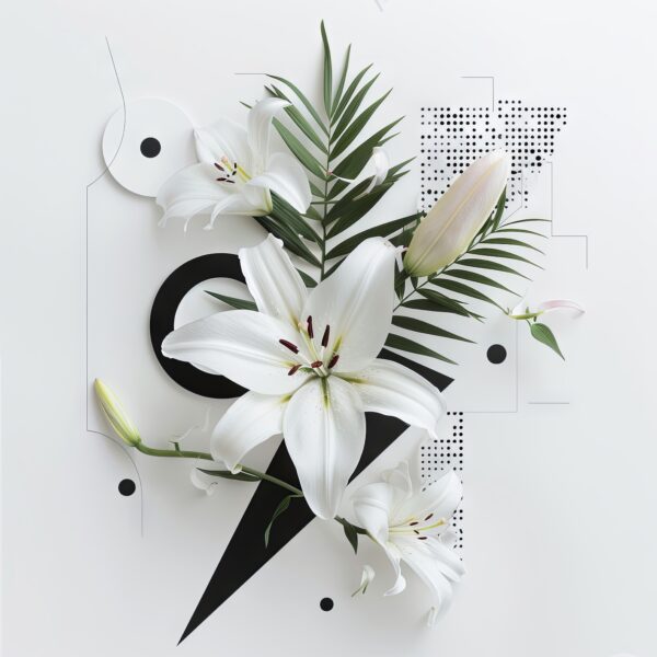 Weiße Lilie Grafik Leinwandbild