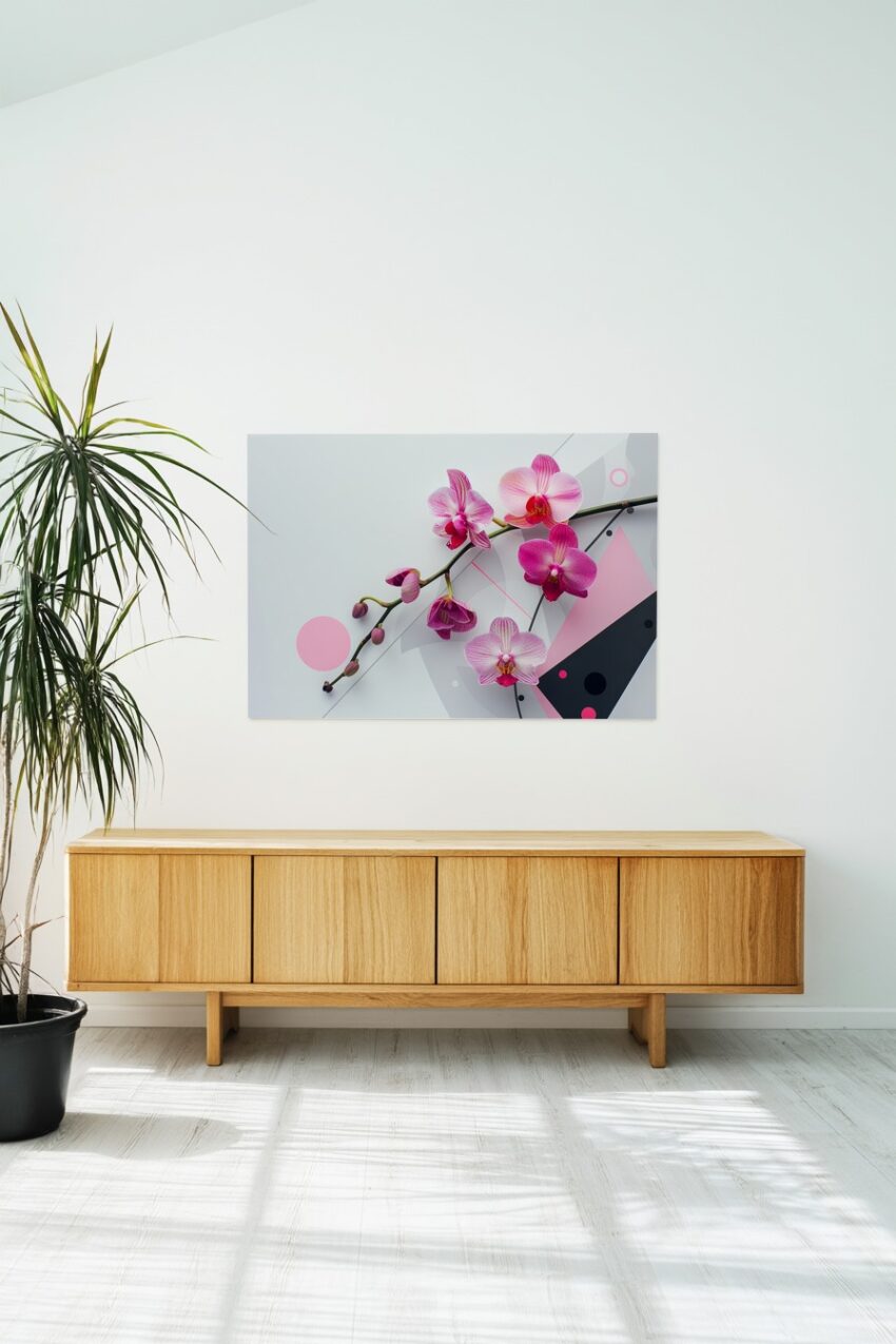Grafik Poster Orchidee pink minimalistisch