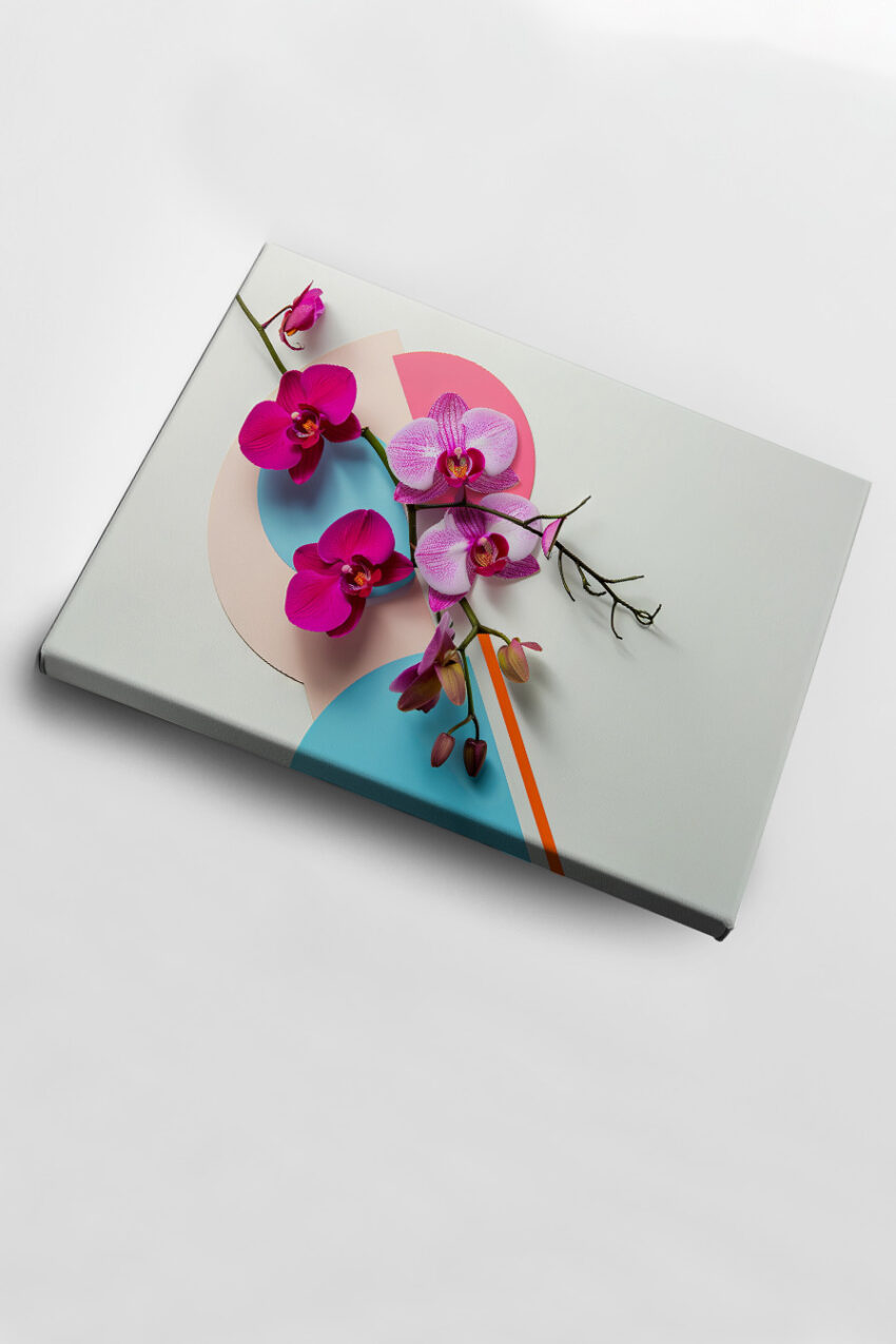 Fotografie Poster Orchideenzweig rosa pink botanisch