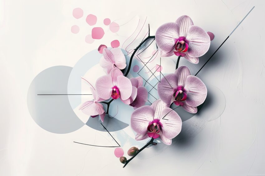 Grafik Poster Orchidee rosa minimalistisch floral