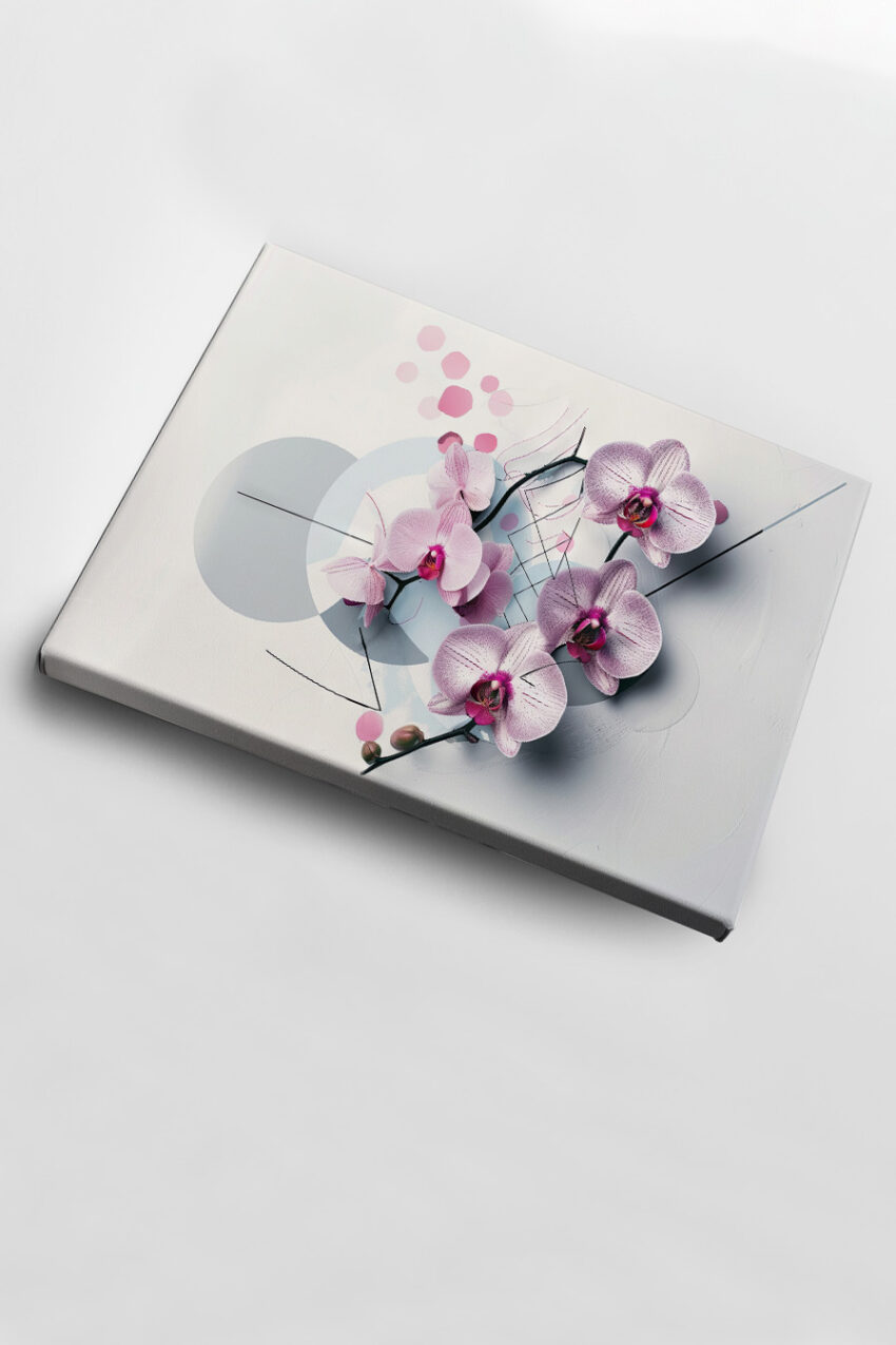 Grafik Poster Orchidee rosa minimalistisch floral
