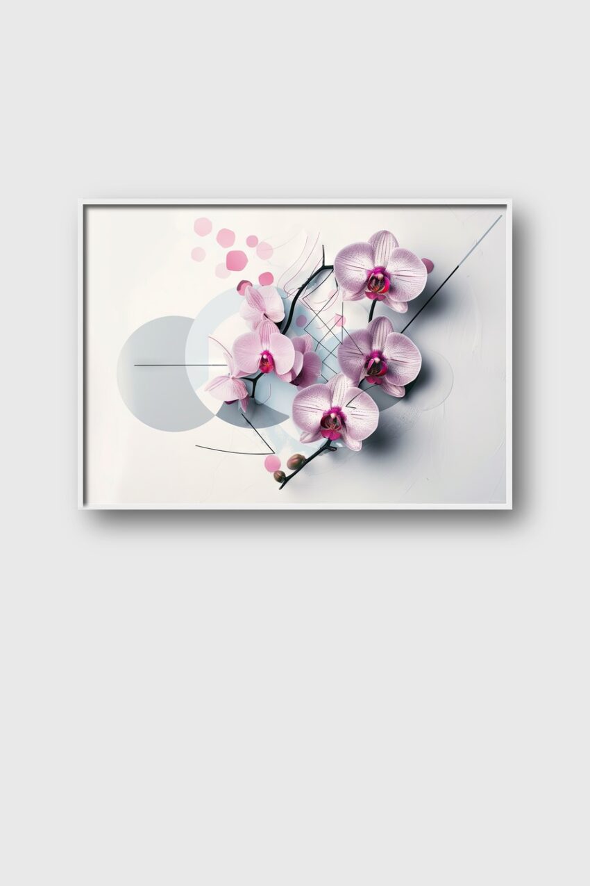Grafik Poster Orchidee rosa minimalistisch floral